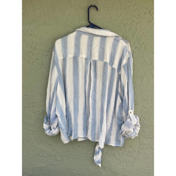Truth‎ NYC blue & white front knot blouse size 3X - Picture 5 of 7
